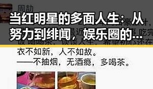 当红明星的多面人生:从努力到绯闻,娱乐圈的精彩不止一点点